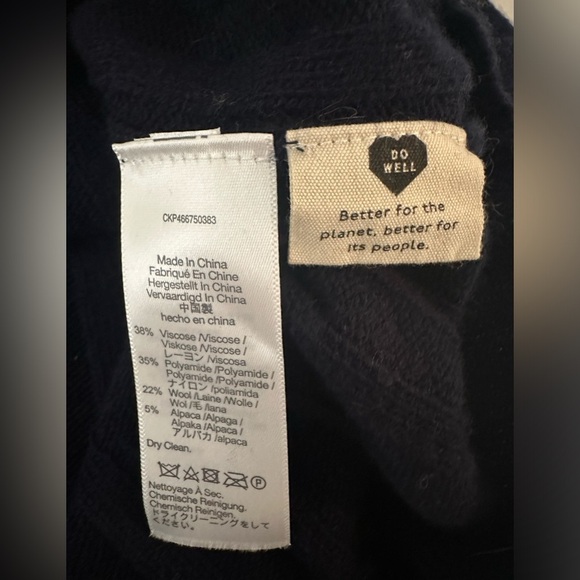 Madewell (Re sourced Ribbed Midi Sweater Dress Dark Indigo Size Large - Picture 7 of 9